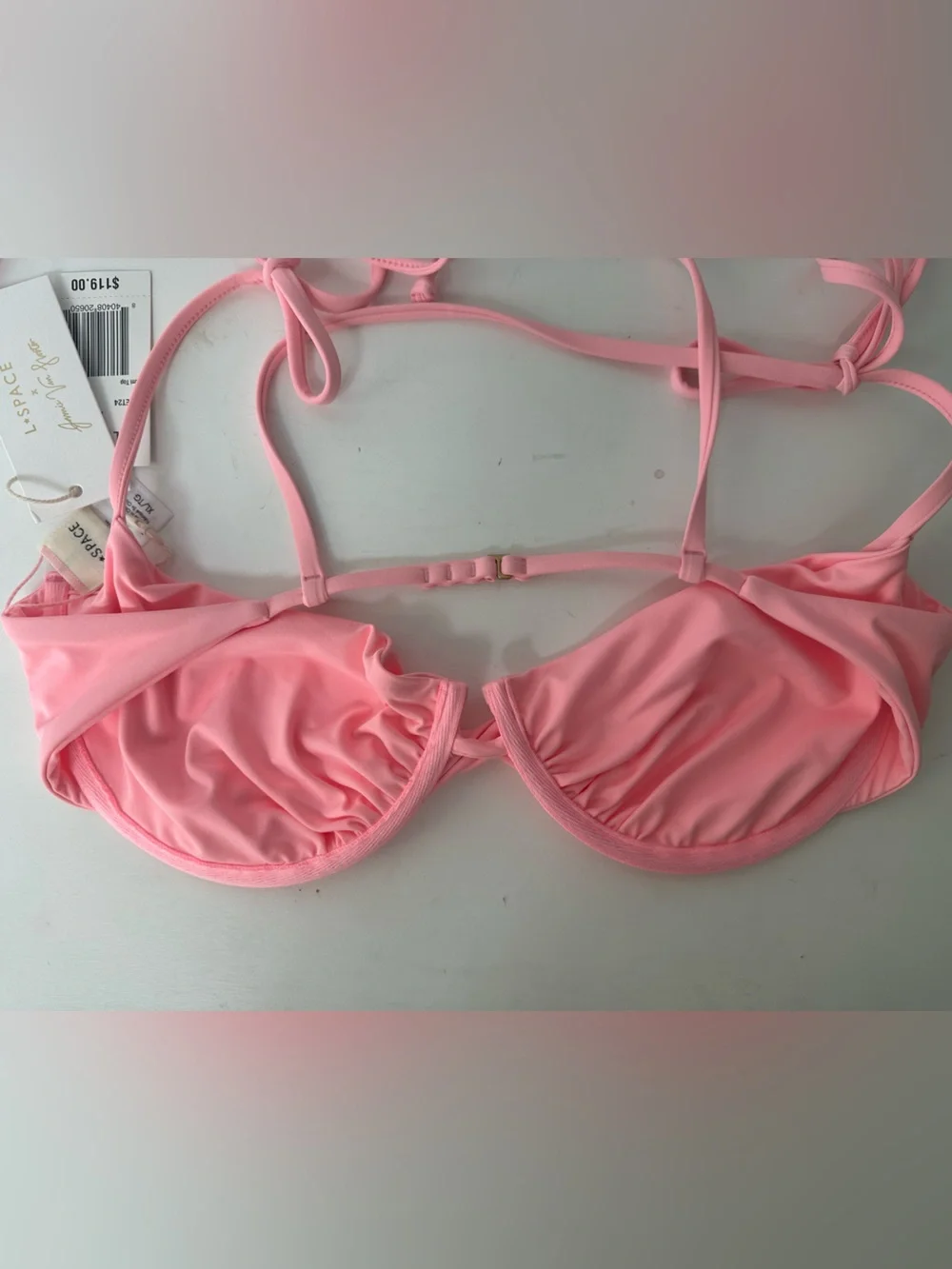 l*space Kerri Top (XL) & Leilani Bitsy Bottom (L) bikini set in Crystal Pink NWT